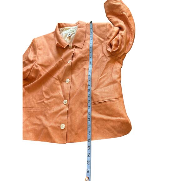Orvis Blazer Women's Peach Plus Silk Office Work Career Business Classy Size 16 - Picture 12 of 12